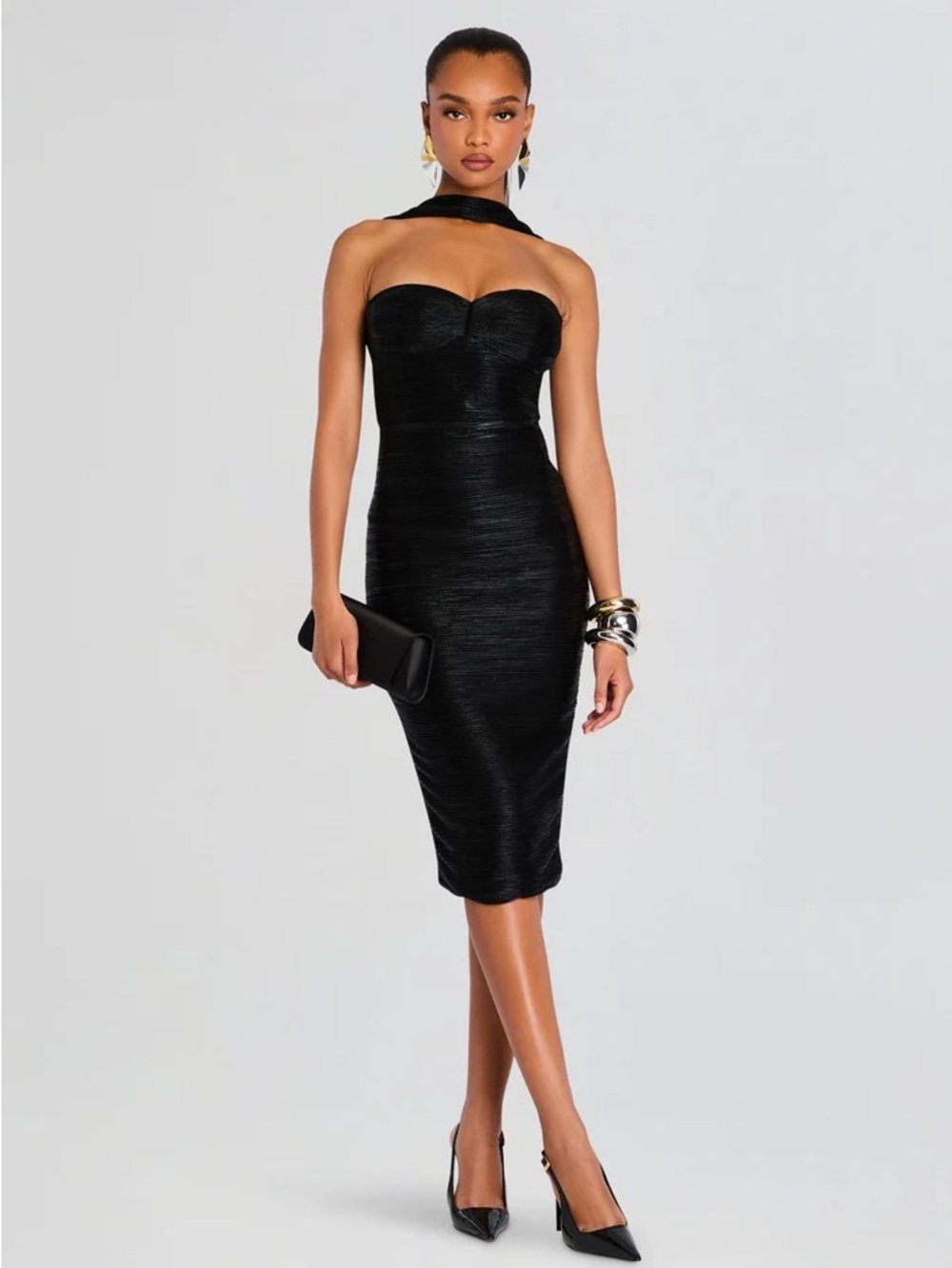 RETROFÊTE Revolve Maelis Dress in Metallic Black